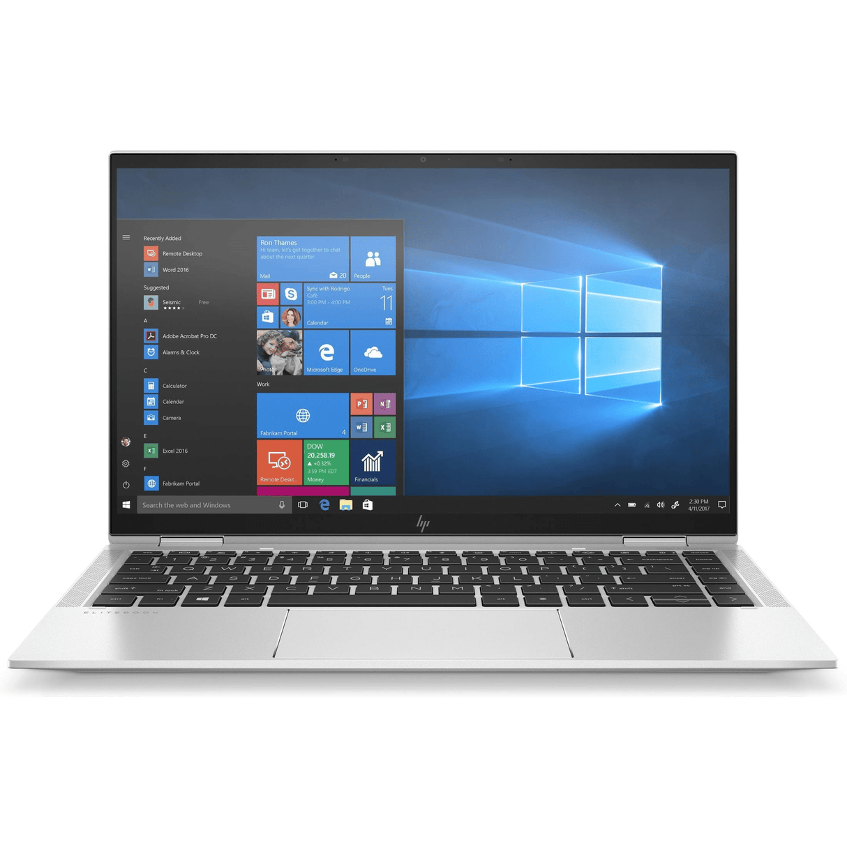 HP EliteBook x360 1040 G7 LPDDR4-SDRAM Hybrid (2-in-1) 35.6 cm (14") 1920 x 1080 pixels Touchscreen 10th gen Intel® Core™ i7 16 GB 512 GB SSD Wi-Fi 6 (802.11ax) Windows 10 Pro Silver