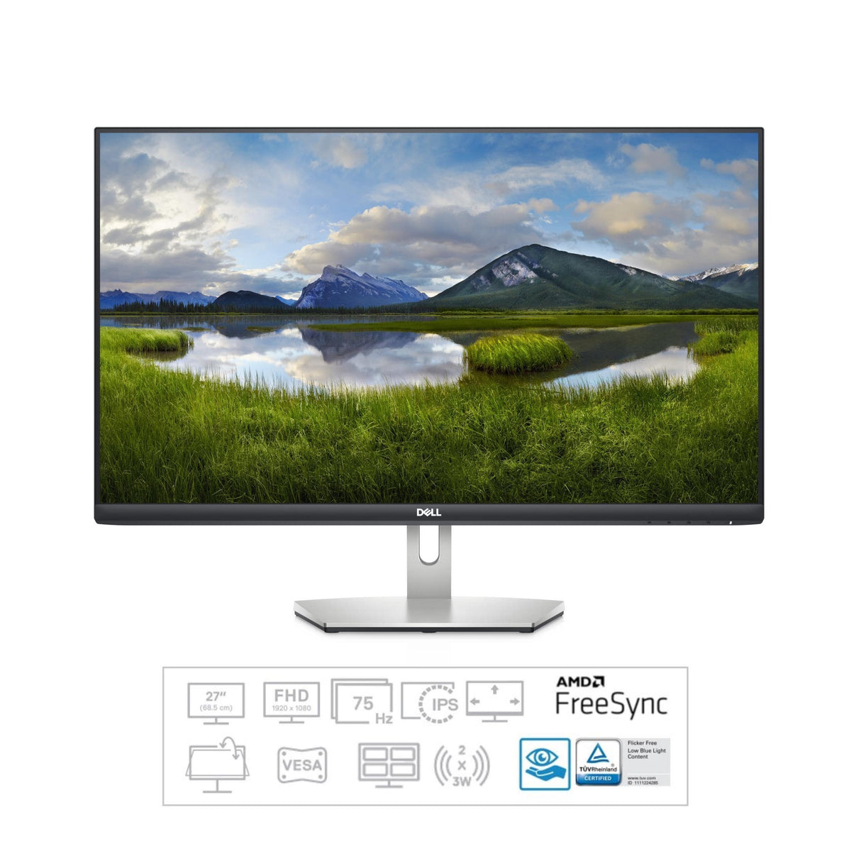 Dell S Series S2721H 27-inch 1920 x 1080px FHD 16:9 60Hz 8ms AMD FreeSync IPS LCD Monitor 210-AXLE