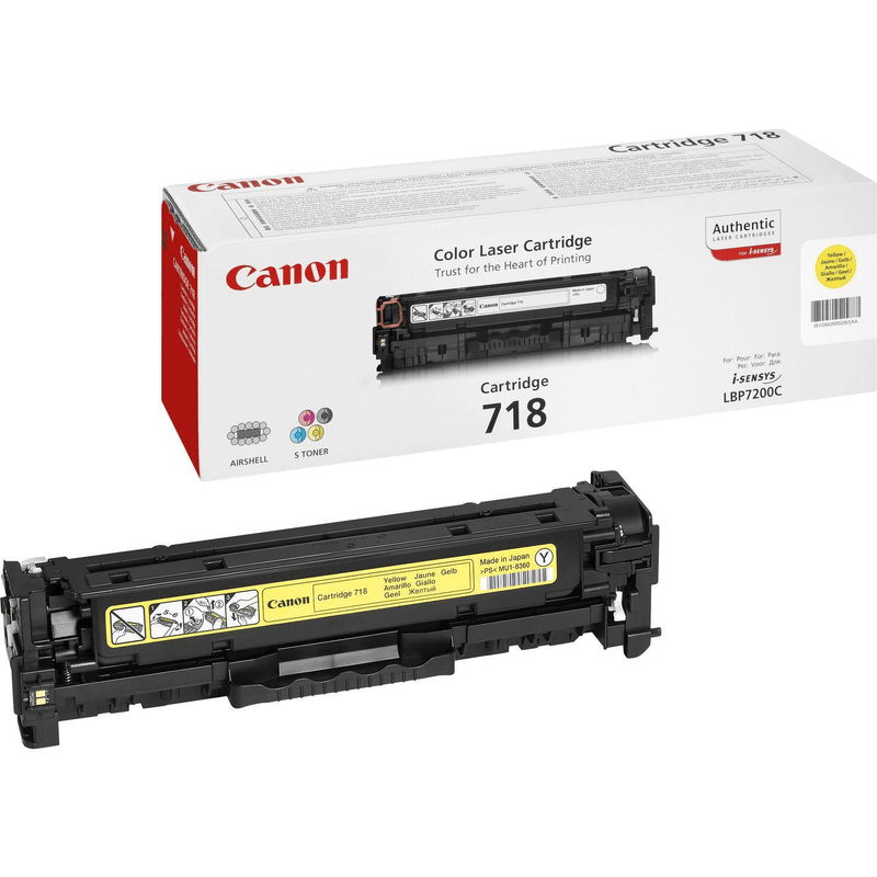 Canon CRG-718 Y Yellow Toner Cartridge 2,900 Pages Original 2659B002 Single-pack