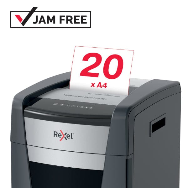 Rexel Momentum Extra P420+ Jam Free Cross Cut Paper P4 Shredder 301074