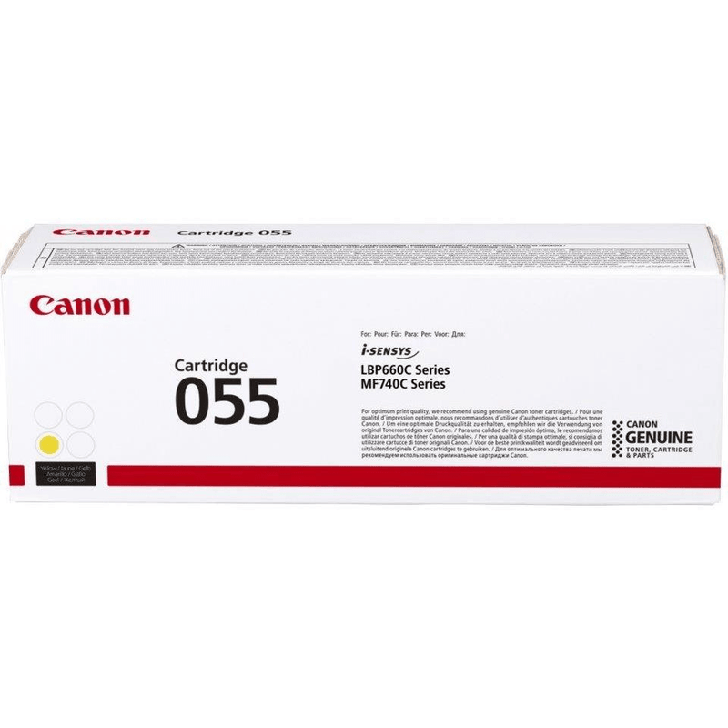 Canon 055 Yellow Toner Cartridge 2,100 Pages Original 3013C002 Single-pack