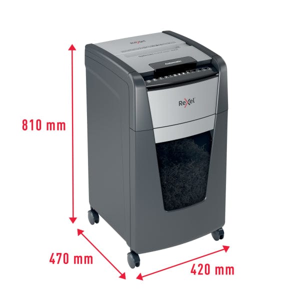 Rexel Optimum Auto Feed+ 300 Sheet Automatic Cross Cut P4 Paper Shredder