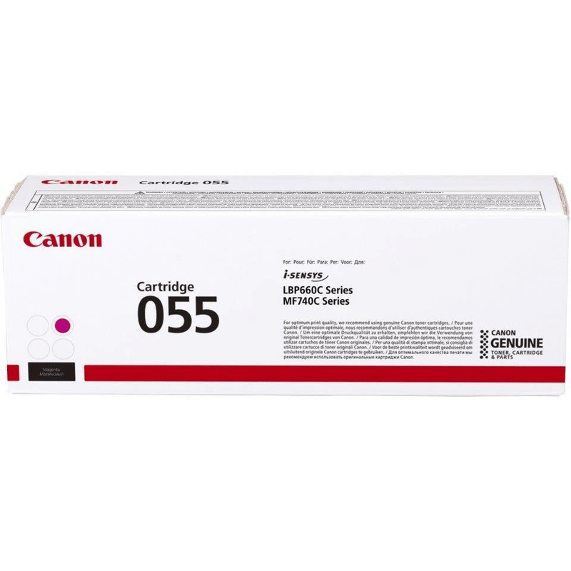 Canon 055 Magenta Toner Cartridge 2,100 Pages Original 3014C002 Single-pack