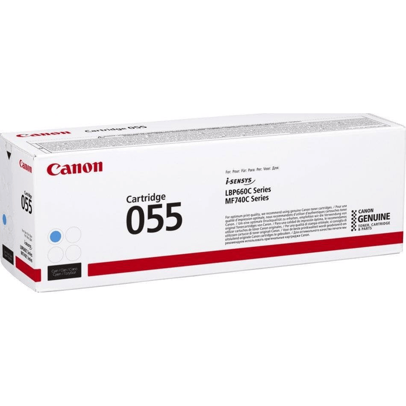 Canon 055 Cyan Toner Cartridge 2,100 Pages Original 3015C002 Single-pack