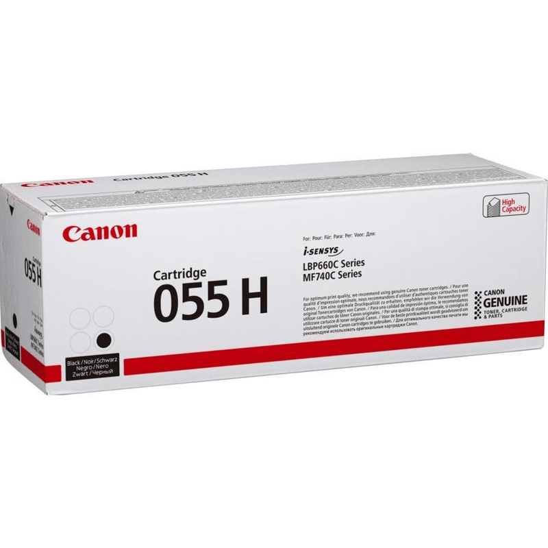 Canon 055H Black Toner Cartridge 7,600 Pages Original 3020C002 Single-pack