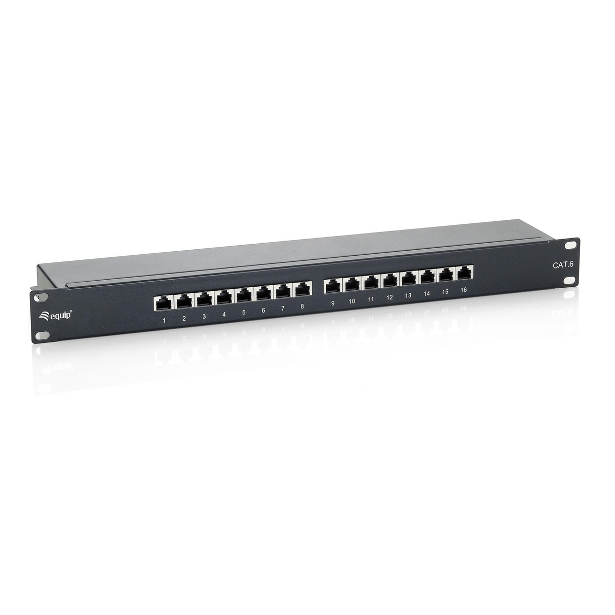 Equip Premium 16-port CAT6 Shielded Patch Panel Black 326416