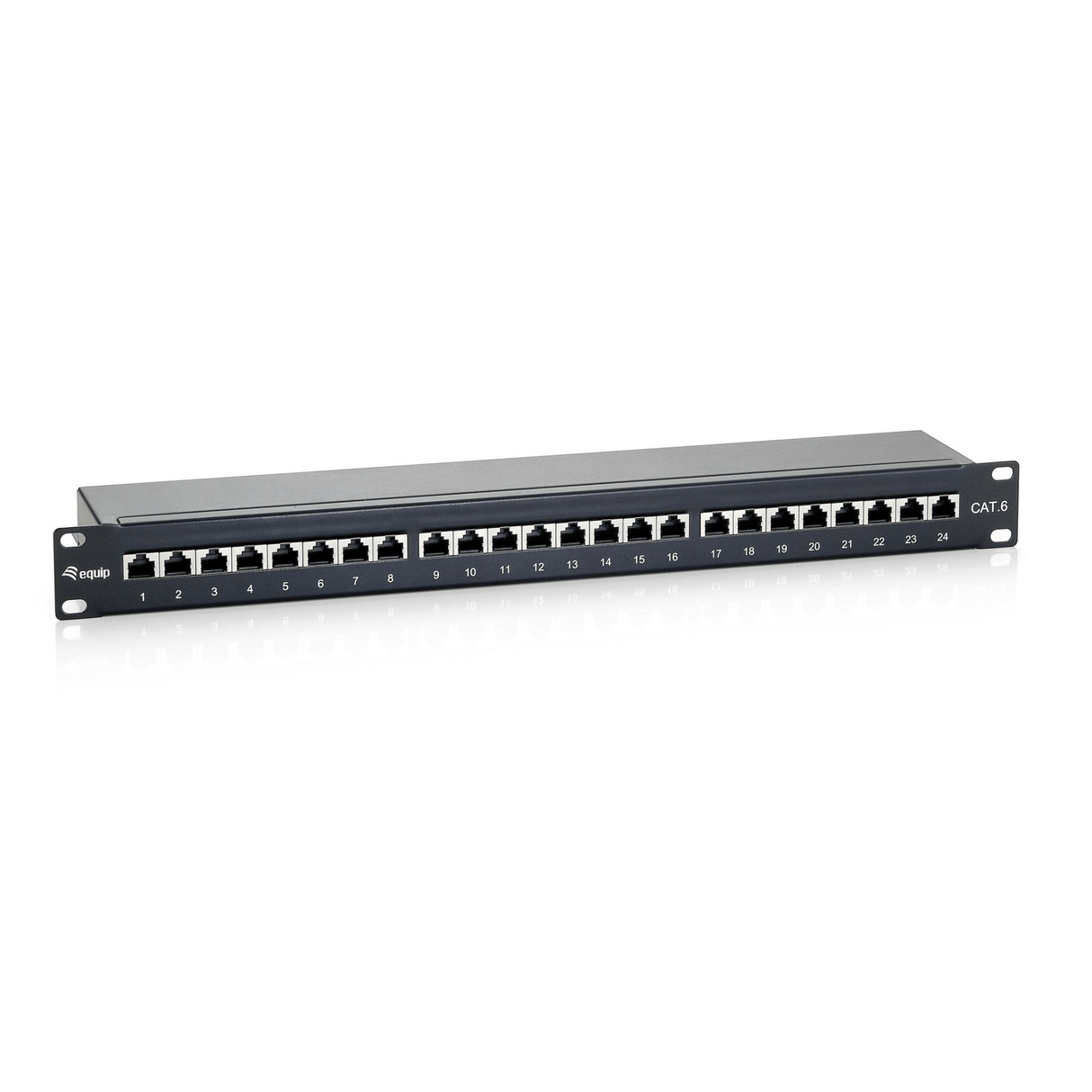 Equip Premium 24-port CAT6 Shielded Patch Panel Black 326424