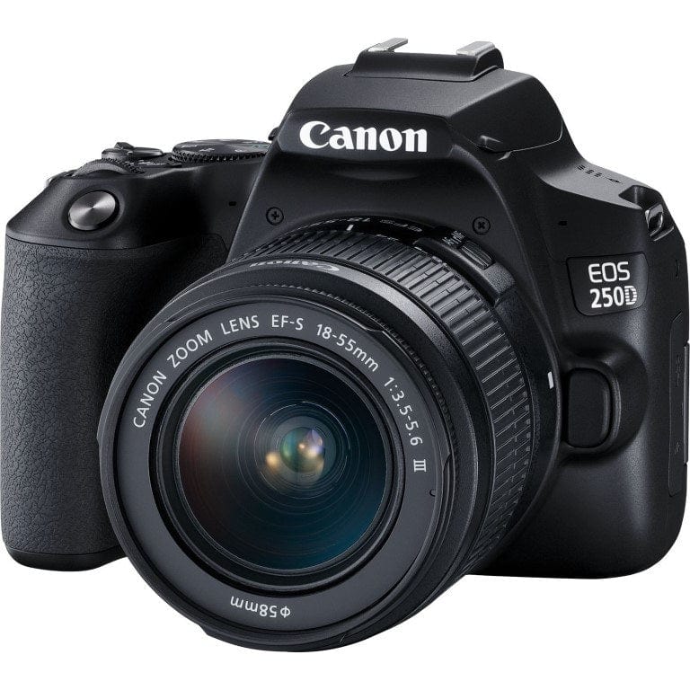 Canon EOS 250D + EF-S 18-55mm III + SB130 SLR Camera Kit 24.1 MP Black 3454C010