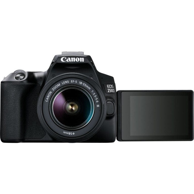 Canon EOS 250D + EF-S 18-55mm III + SB130 SLR Camera Kit 24.1 MP Black 3454C010