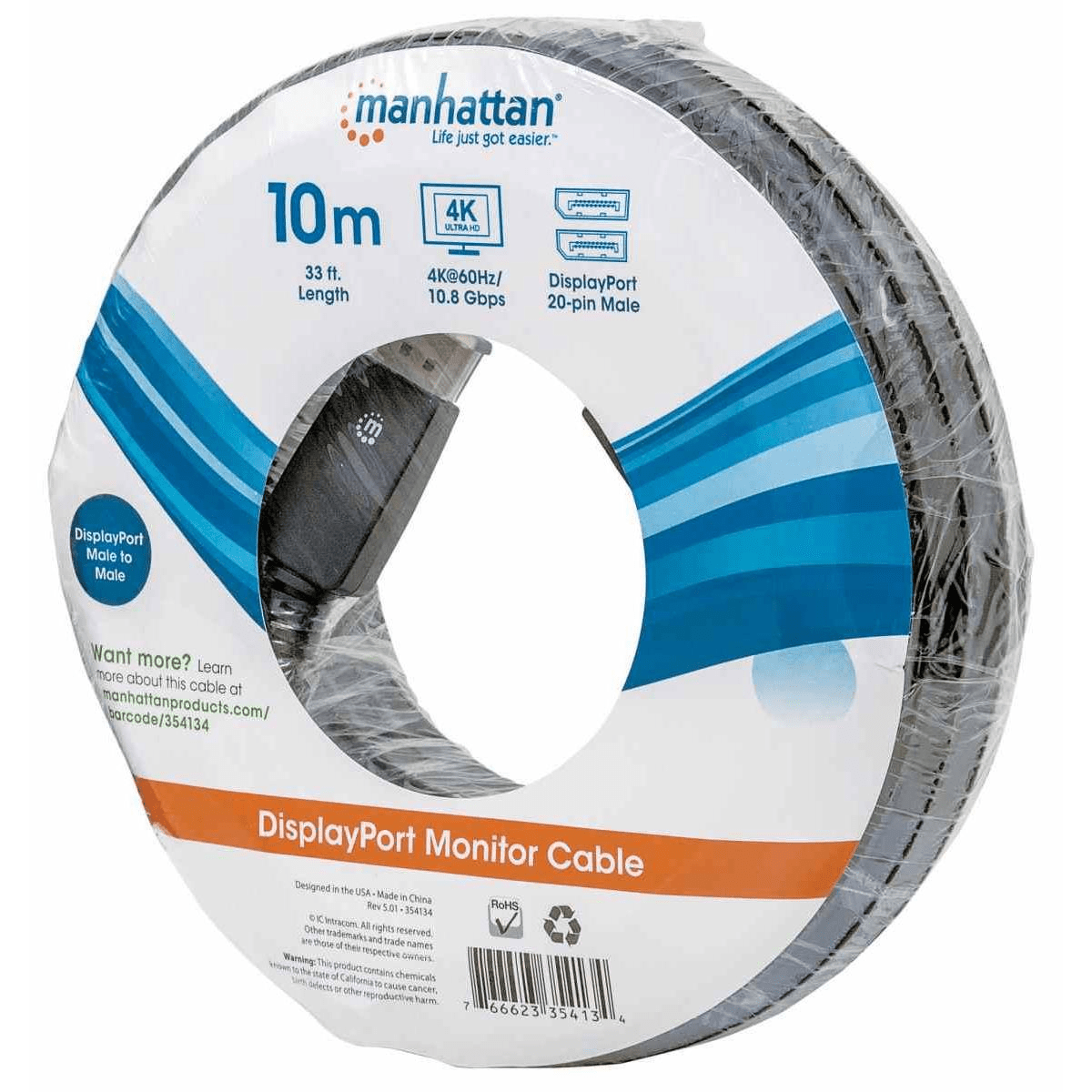 Manhattan 10m 4K@60Hz DisplayPort Monitor Cable 354134