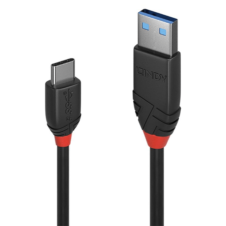 Lindy 1m Black Line 10Gbps USB 3.2 Type A-to-C Cable 36916