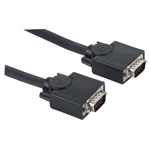 Manhattan SVGA Monitor Cable HD15 Male with Ferrite Cores 20m Cable 372190