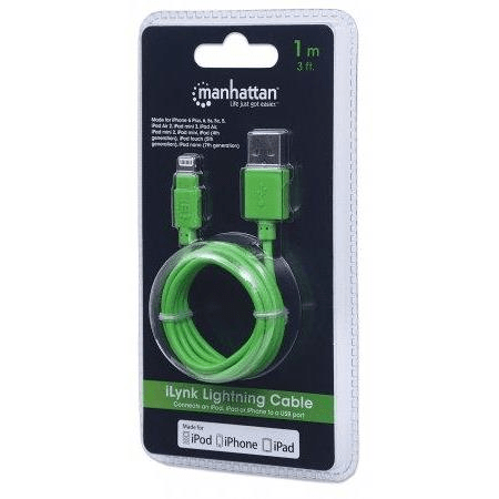 Manhattan 1m USB 2.0-A/Lightning Green 394215