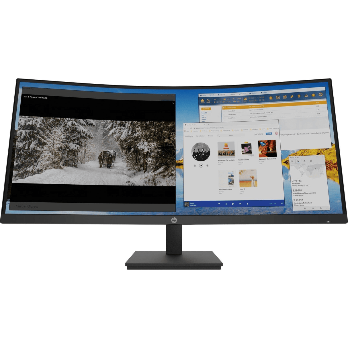 HP M34d 34-inch 3440 x 1440p WQHD 21:9 100hz 5ms VA Curved Monitor 3B1W4AA