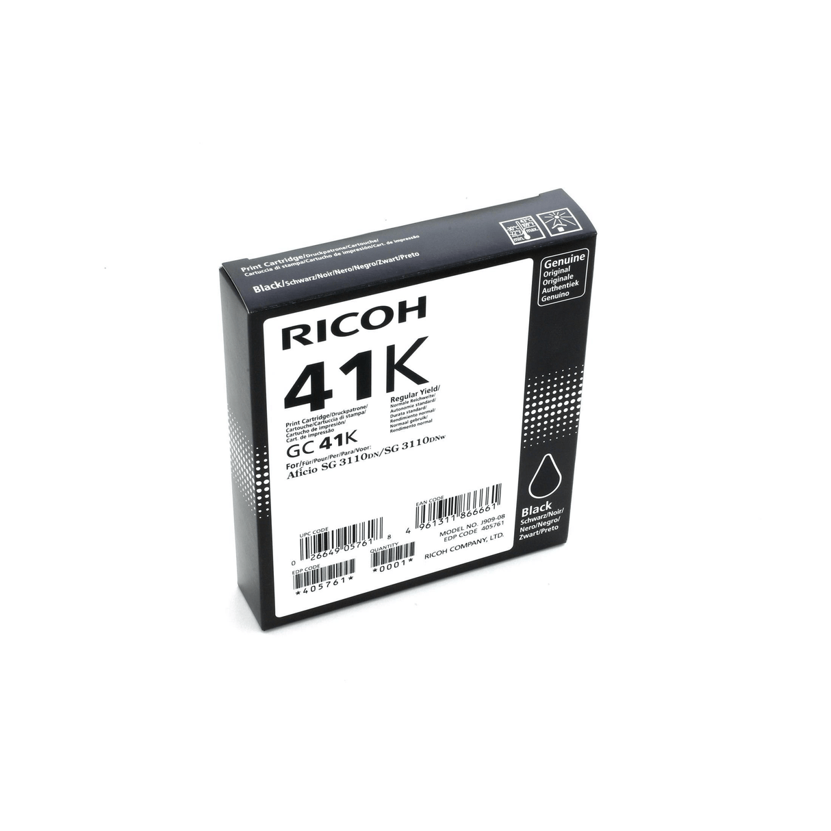 Ricoh 405761 Photo Black Standard Yield Printer Ink Cartridge Original Single-pack