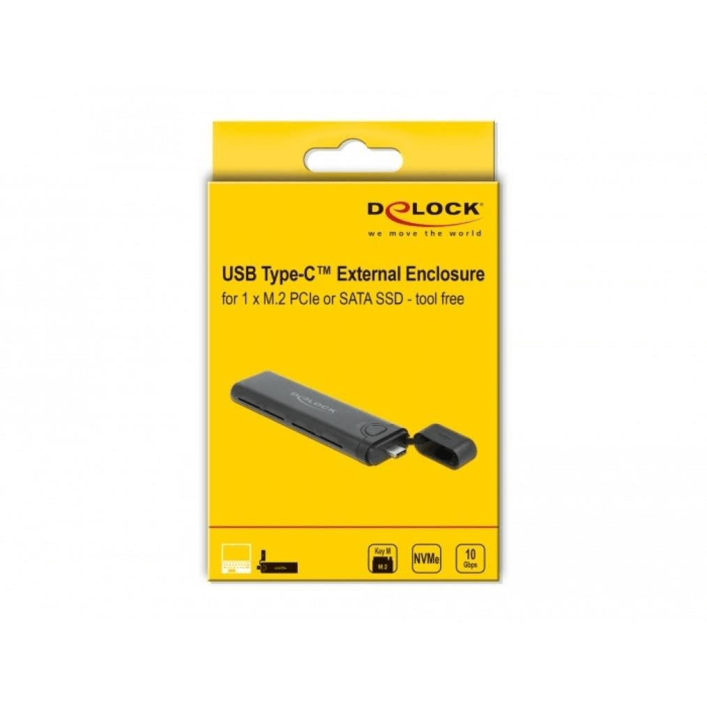 Delock Storage Drive External USB Type-C Enclosure Black 42635