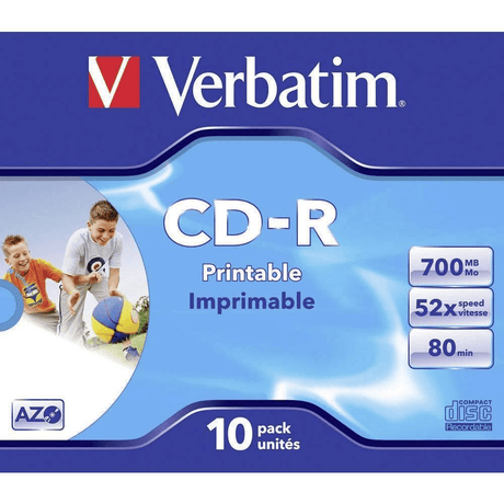 Verbatim 700MB 52x CD-R Printable 10-pack 43325