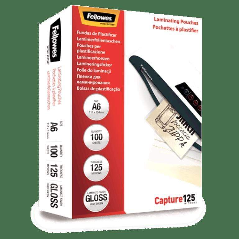 Fellowes A6 Glossy 125 Micron Laminating Pouch 100-pack 5307201