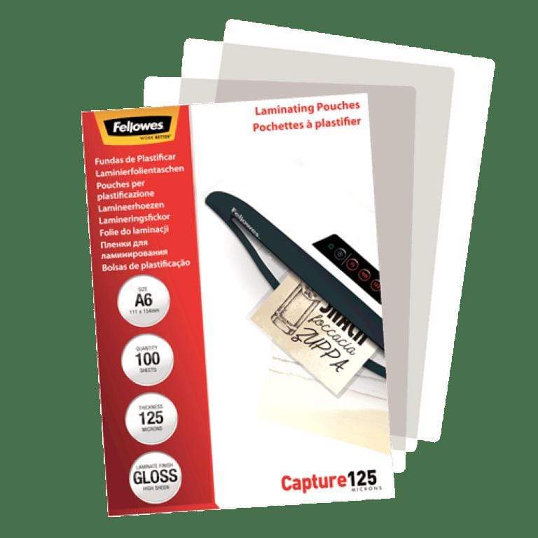 Fellowes A6 Glossy 125 Micron Laminating Pouch 100-pack 5307201