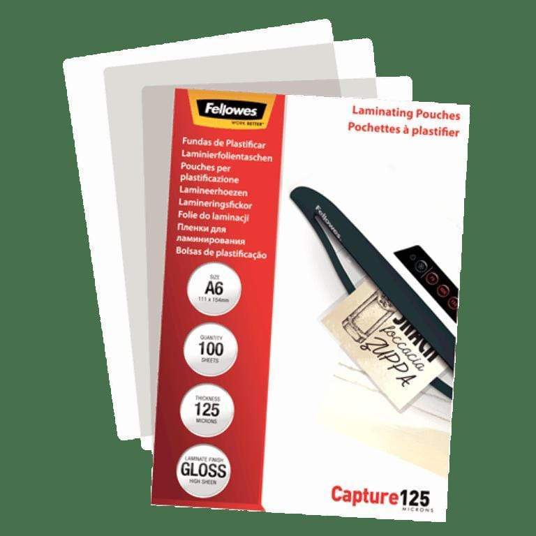 Fellowes A6 Glossy 125 Micron Laminating Pouch 100-pack 5307201
