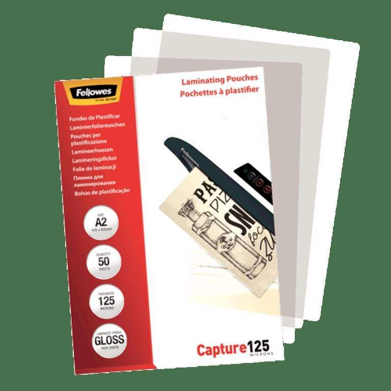 Fellowes A2 Glossy 125 Micron Laminating Pouch 50-pack 5309302