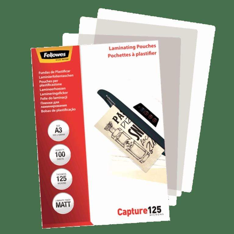 Fellowes A3 125 Micron Matt Laminating Pouches 100-pack 5328601