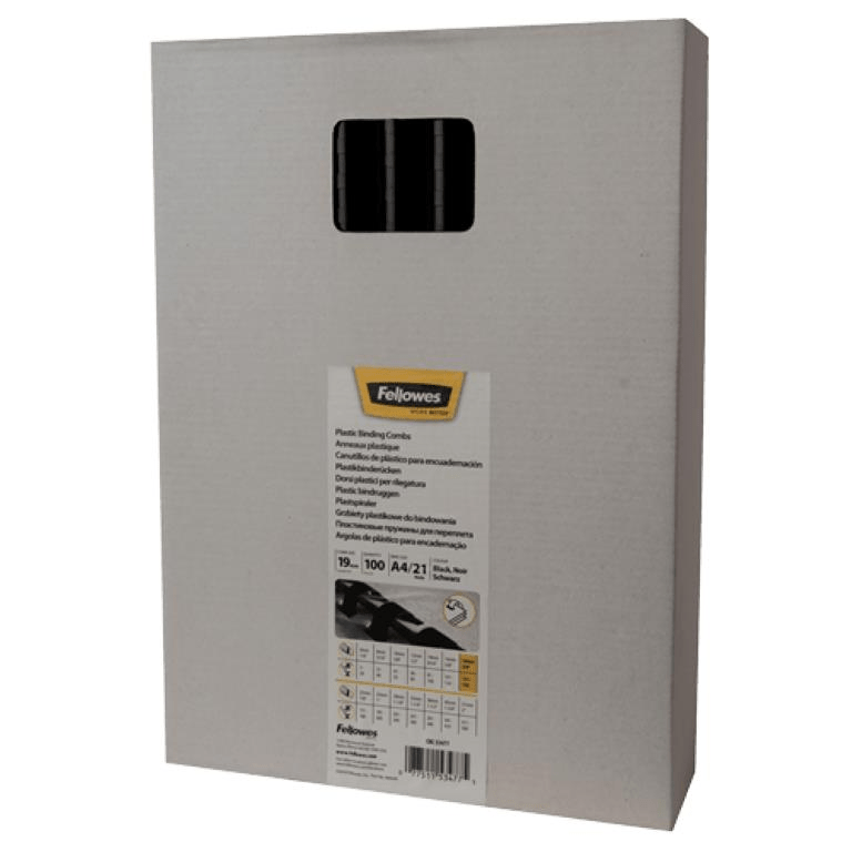 Fellowes 19mm Plastic Binding Combs Black 5347705