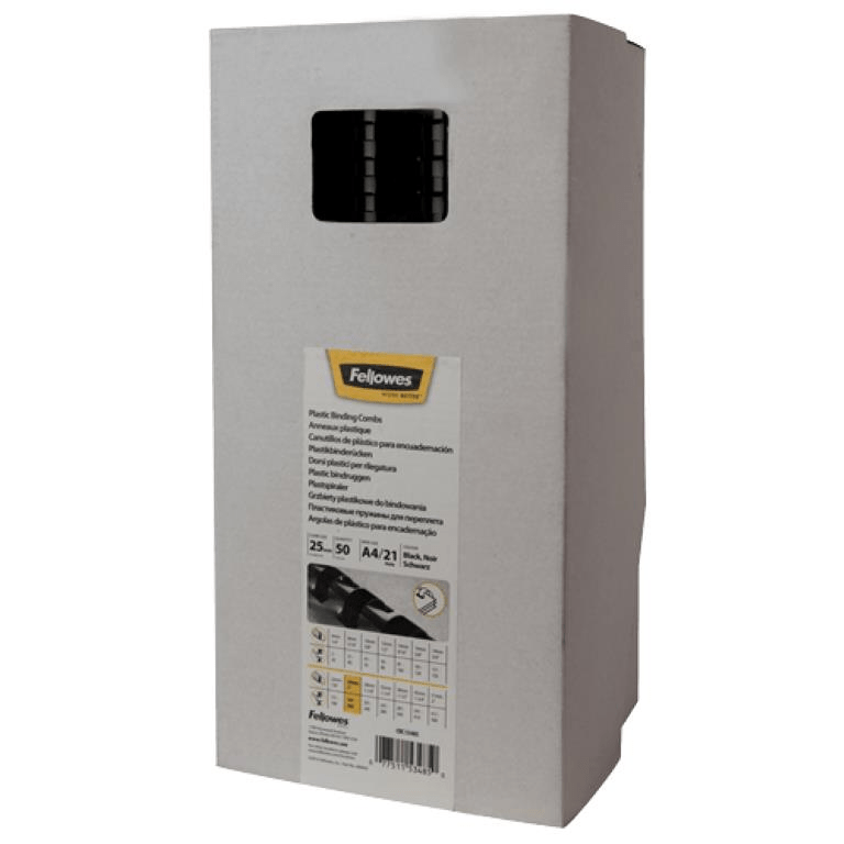 Fellowes 25mm Plastic Binding Combs Black 5348504