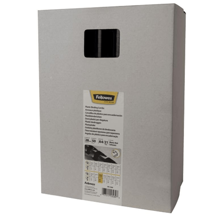 Fellowes 28mm Plastic Binding Combs Black 5348902