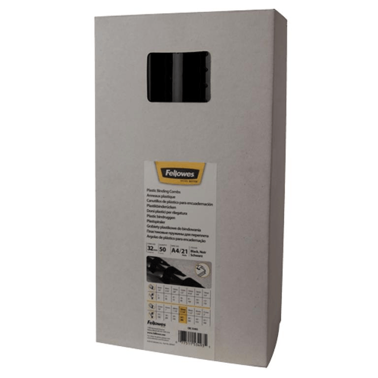 Fellowes 32mm Plastic Binding Combs Black 5349302