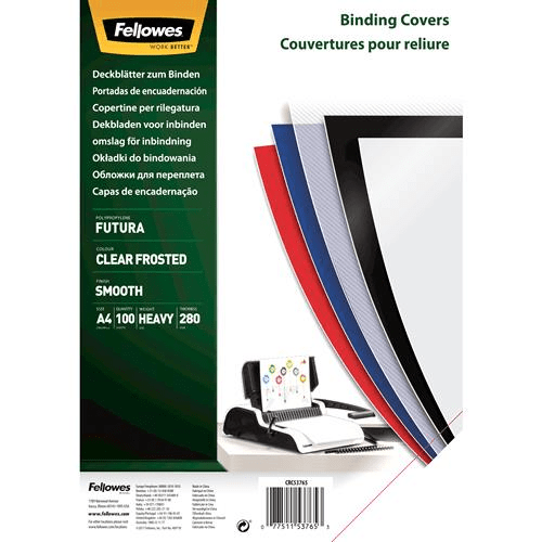 Fellowes Futura Polypropylene Covers Clear/Frosted A4 5376501