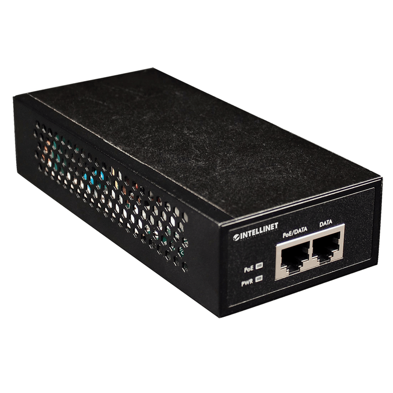 Intellinet Gigabit High-Power PoE+ Injector, 1 x 30 W, IEEE 802.3at/af Power Over Ethernet (PoE+/PoE) (Euro 2-pin Plug)