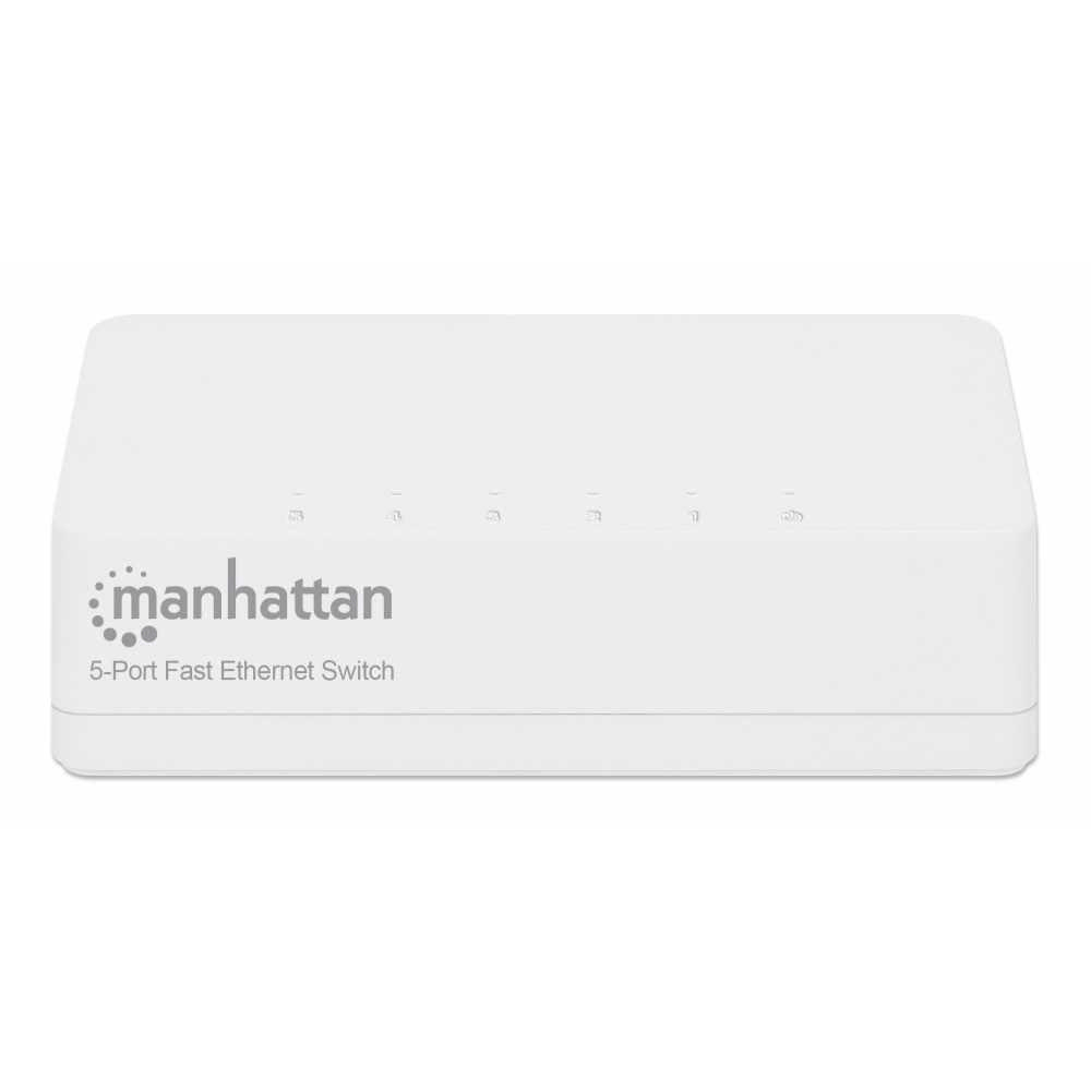 Manhattan 5-port Fast Ethernet Switch Plastic WITH 2 PIN EURO POWER ADAPTER Box 560672