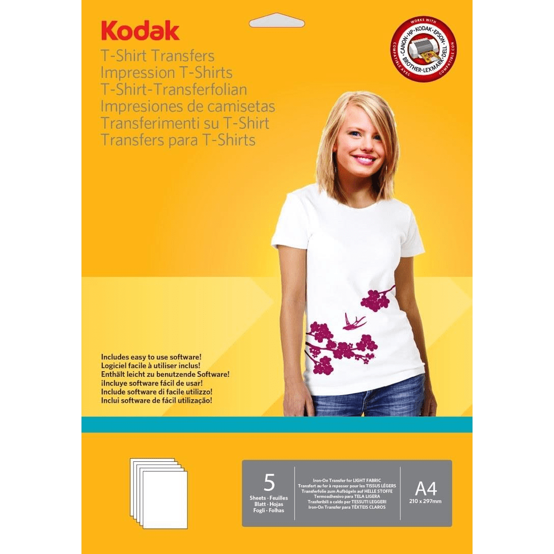 Kodak T-Shirt Transfers for Light Fabric A4 10-pack 5740021