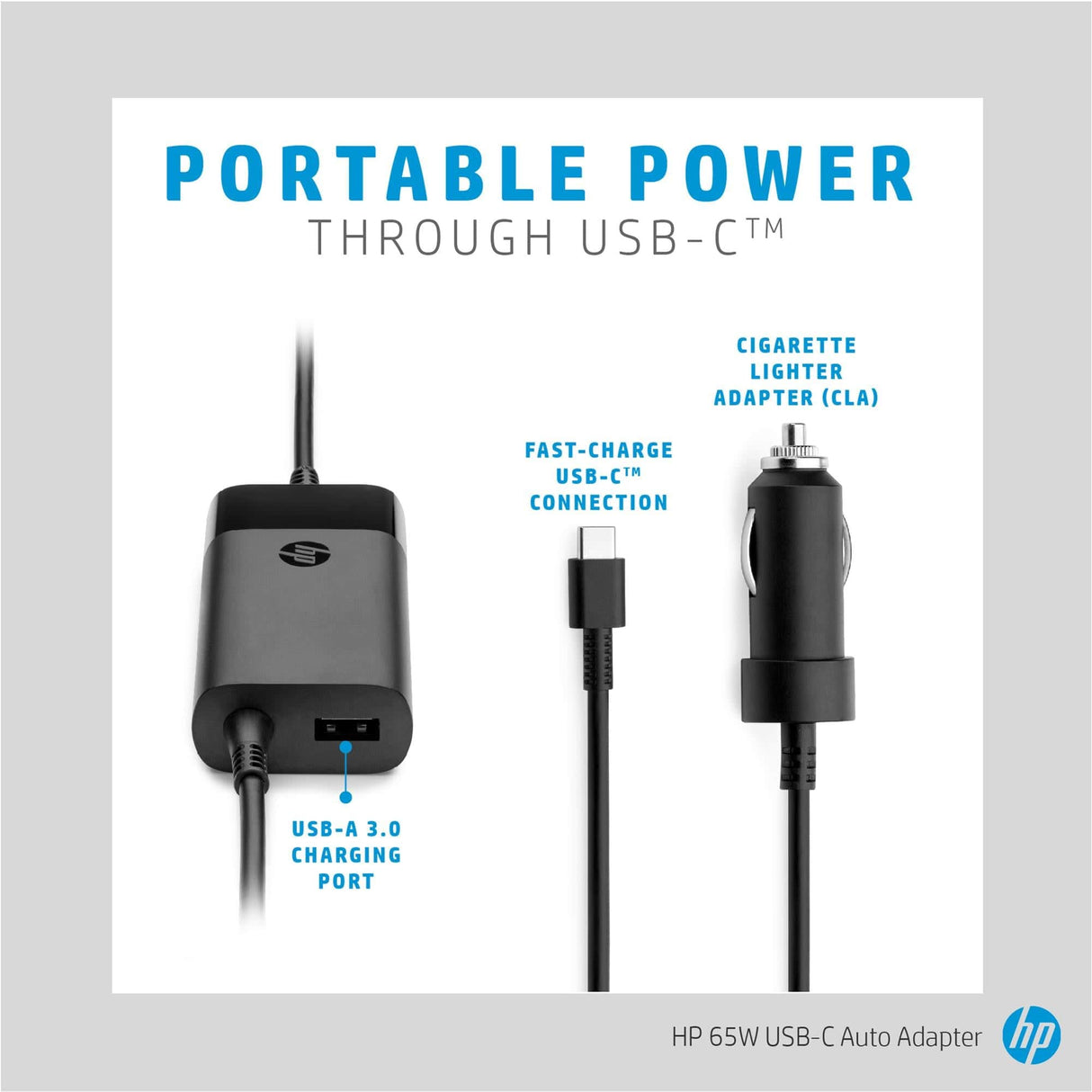 HP 65W USB-C Auto Adapter 5TQ76AA