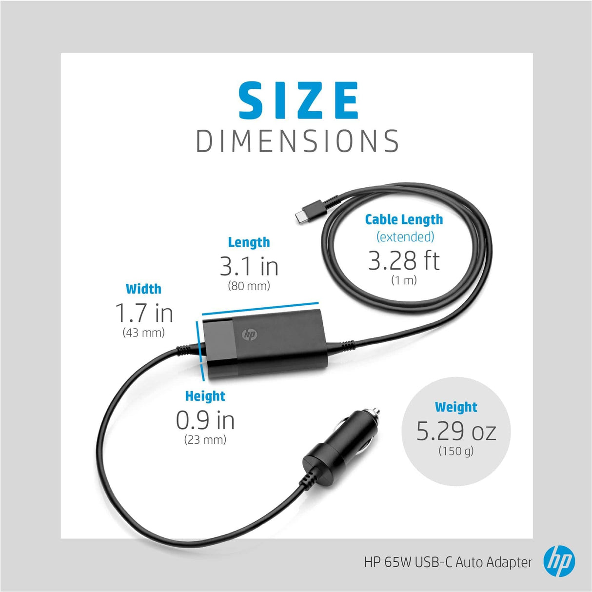 HP 65W USB-C Auto Adapter 5TQ76AA