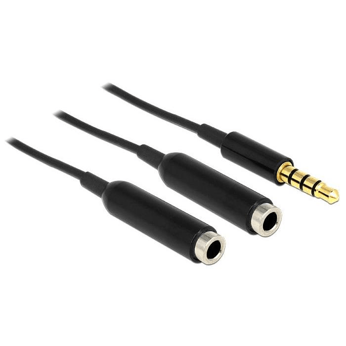 DeLOCK 65575 audio cable 0.25 m 3.5mm 2x3.5mm Black