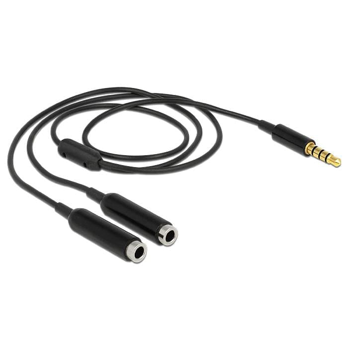 DeLOCK 65575 audio cable 0.25 m 3.5mm 2x3.5mm Black