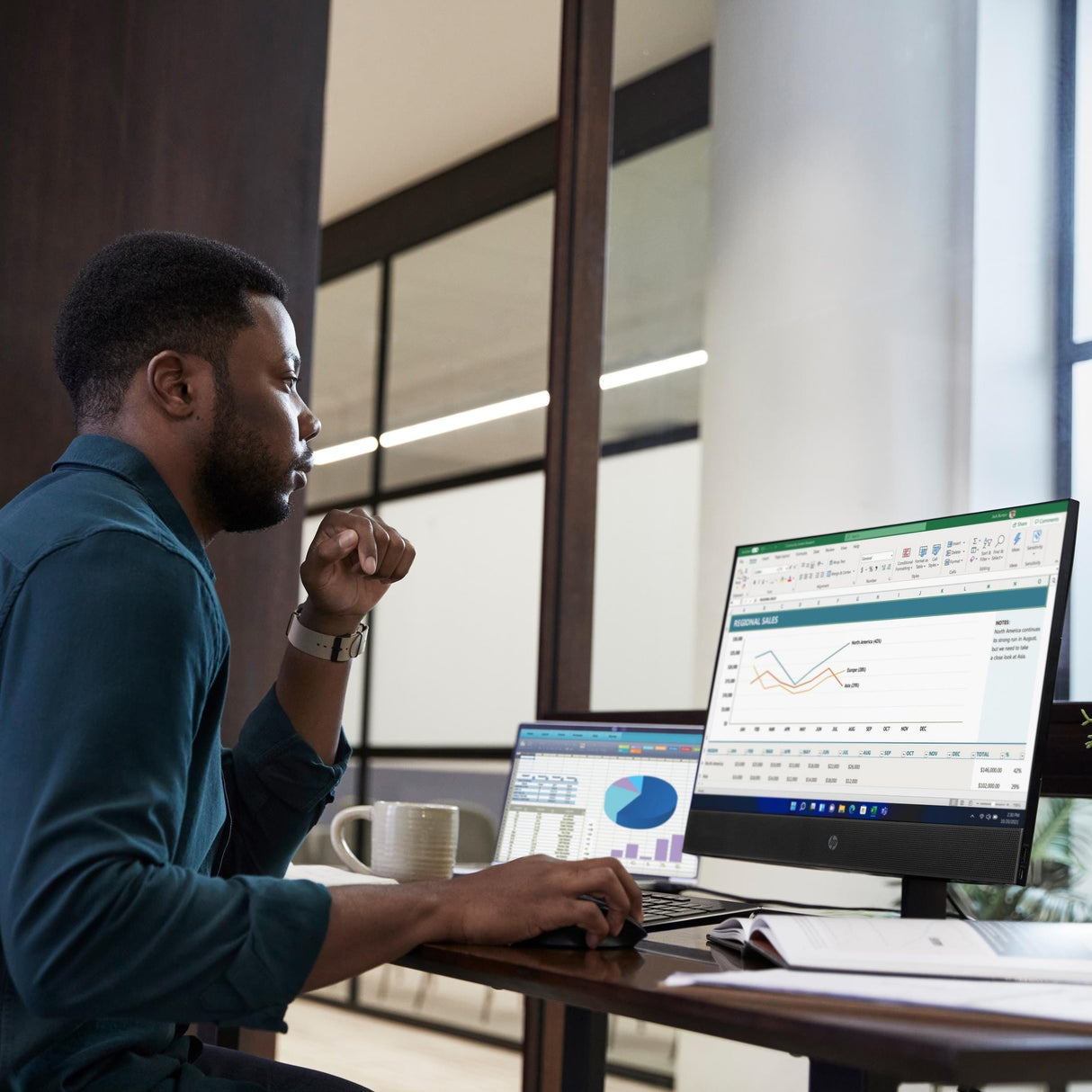 HP ProOne 440 G9 23.8-inch FHD All-in-One PC - Intel Core i5-12500T 512GB SSD 8GB RAM Win 11 Pro 6B1Y3EA