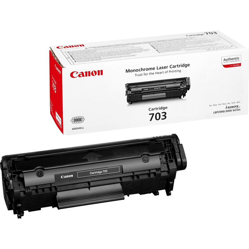 Canon 703 Black Toner Cartridge 2,000 Pages Original 7616A005 Single-pack