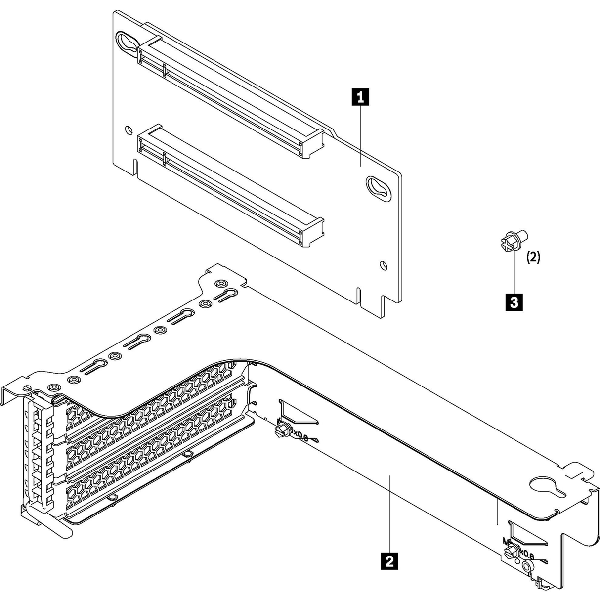 Lenovo ThinkSystem x16/x8 PCIe FH Riser 1 Kit Mounting Kit 7XH7A02678
