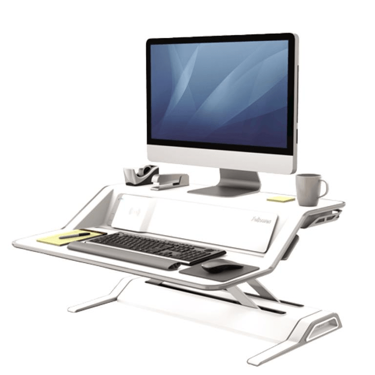 Fellowes Lotus DX Sit-Stand Workstation – White 8081101