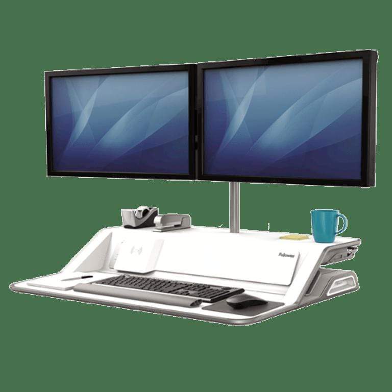 Fellowes Lotus DX Sit-Stand Workstation – White 8081101