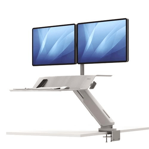Fellowes Lotus RT Sit-Stand Workstation – Dual White 8081801
