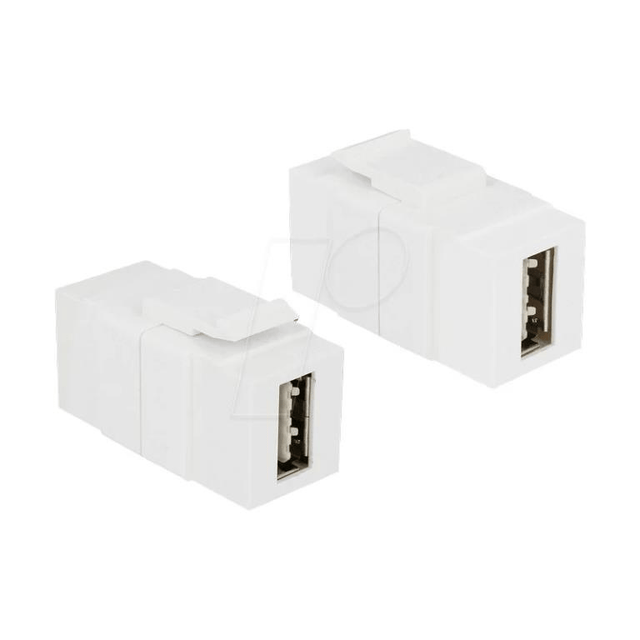 Delock Keystone Module EASY-USB 2.0 A female to EASY-USB 2.0 A Female White 86353