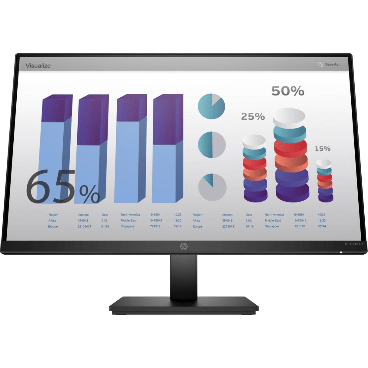 HP P24q G4 23.8-inch 2560 x 1440p QHD 16:9 60hz 5ms IPS Monitor 8MB10AA