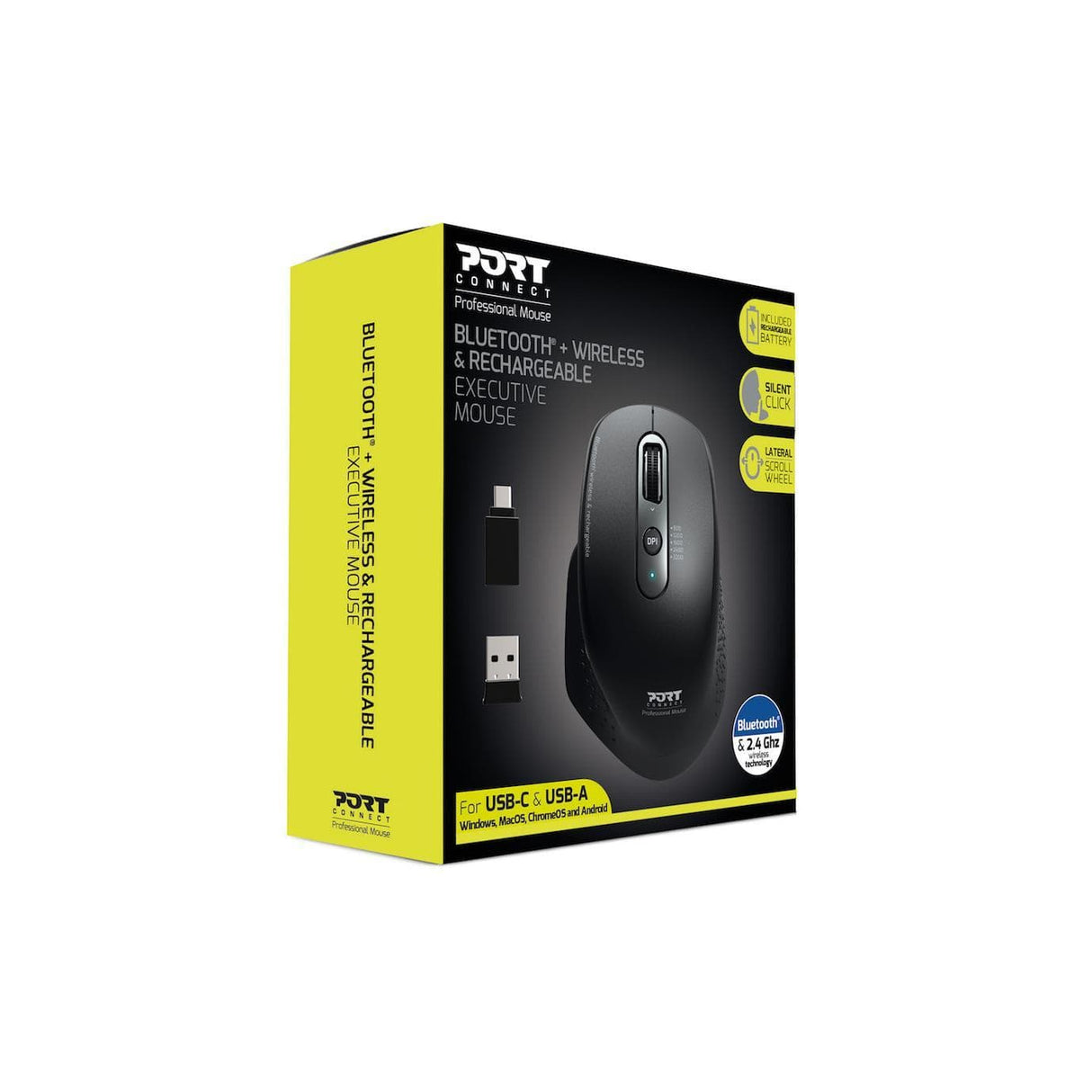 Port Designs 900716 Mouse Right-Hand RF Wireless+Bluetooth Optical 3200dpi