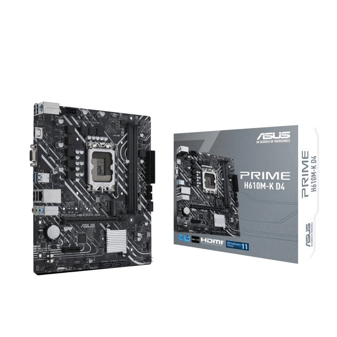 ASUS PRIME H610M-K D4 Intel H610 LGA 1700 micro ATX Motherboard 90MB1A10-M0EAY0