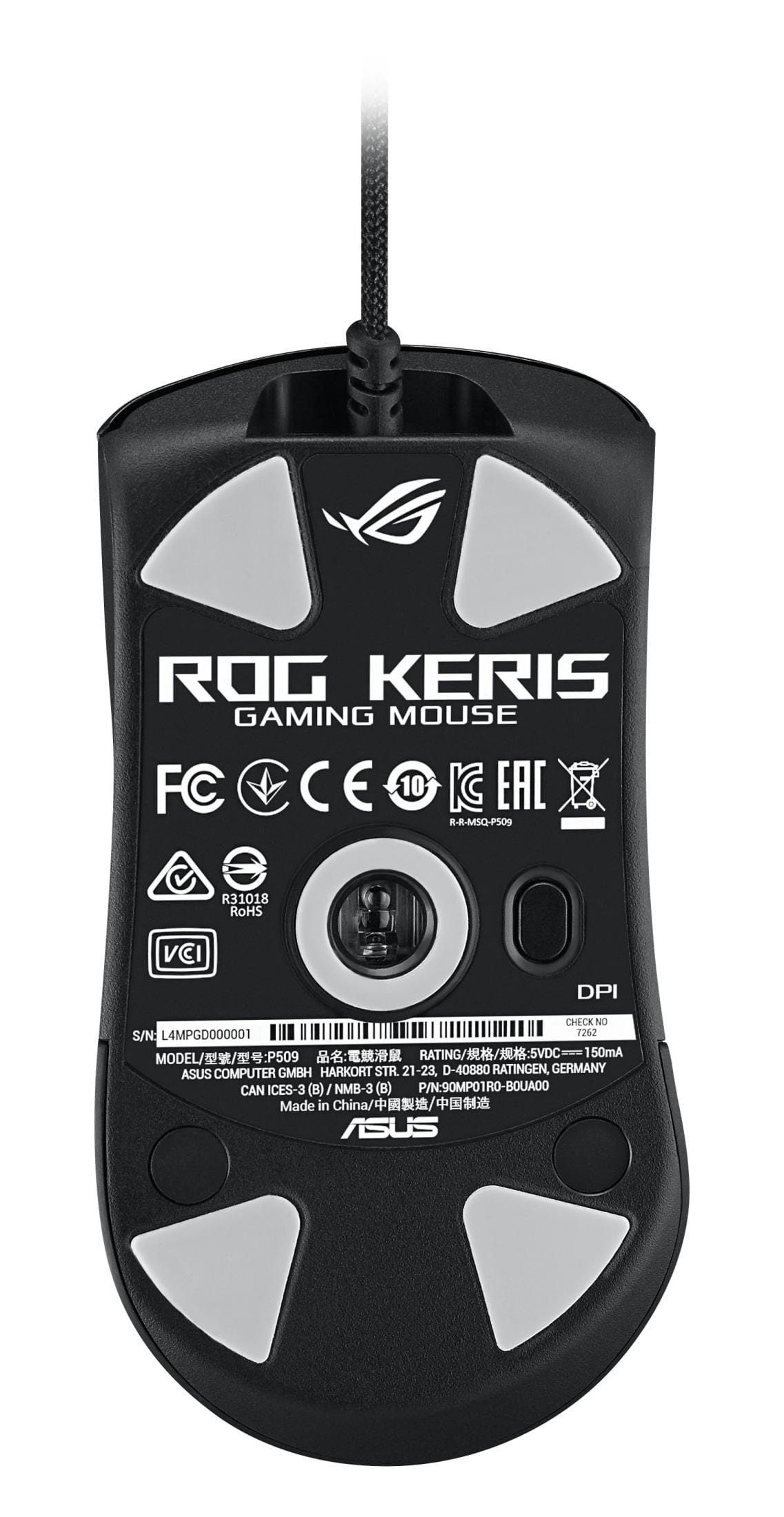 ASUS ROG Keris mouse Right-hand RF Wireless+USB Type-A 16000 DPI