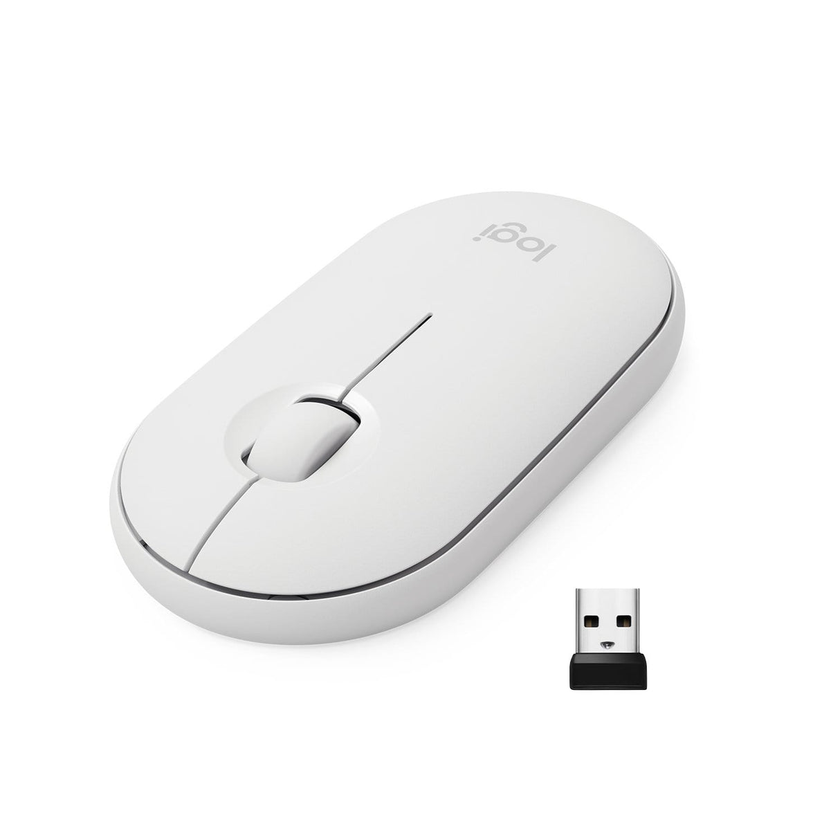 Logitech Pebble M350 Wireless Ambidextrous Mouse - Off-White 910-005716